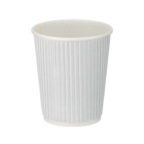 12oz White Kraft Ripple Cup Pe Lined X500 Donovan Bros Ltd