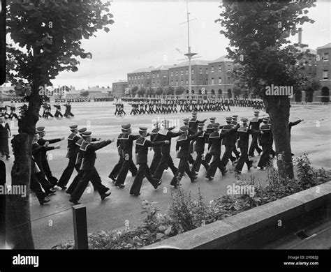 The Royal Navy During The Second World War New Recruits Marching Off