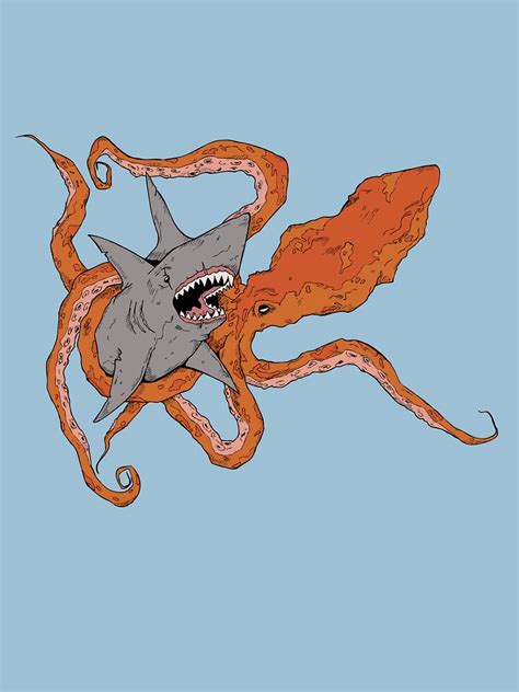 "MEGA SHARK vs KRAKEN!" Unisex T-Shirt by lukeethornhill | Redbubble