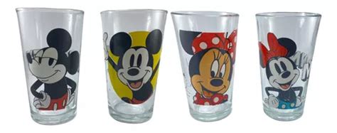 Vasos De Colección De Mickey Y Minnie 4 Piezas Disney Envío gratis