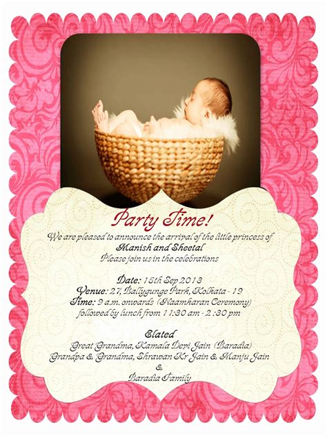 Baby Naming Ceremony Invitation – Collegio Sanlorenzo Template