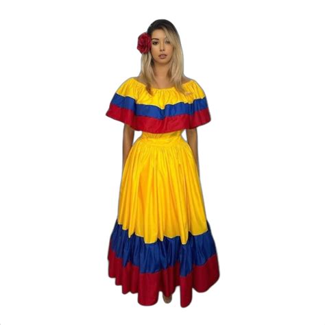 Colombian and Venezuelan Traditional Dress - Wide-L / Yellow - Walmart.com