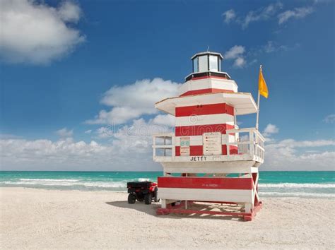 Miami Beach Florida Lifeguard House Stock Photo Image Of Pristine