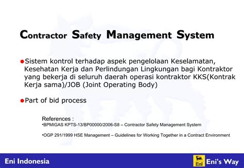 Contractor Safety Management System Csms PPT