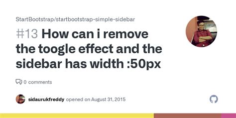How Can I Remove The Toogle Effect And The Sidebar Has Width Px