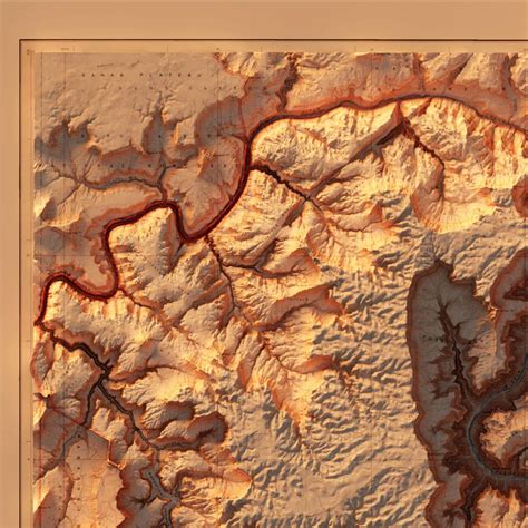 Grand Canyon Relief Map D Map Of Grand Canyon Geoartmaps