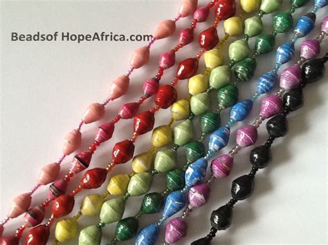 Recycled Paper Beads From Uganda 2200 Fair Trade Necklace Variety Of Colors Available