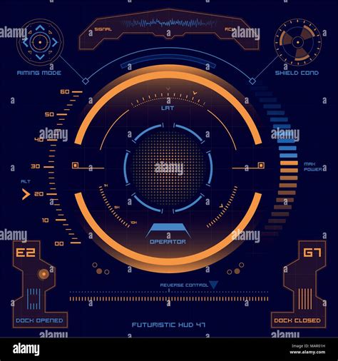 Set Of Futuristic User Interface Elements For Dashboard Or Control Panel Hud Stock Vector Image