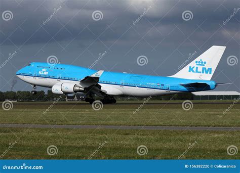 Klm Plane Taxiing At Amsterdam Airport Schiphol Ams Boeing B