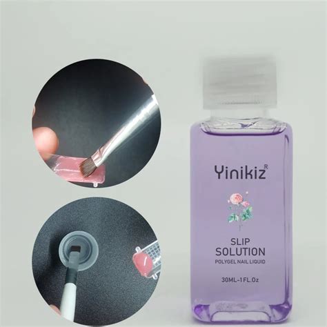 Yinikiz Poly Gel Nail Liquid Transparent Purple Slip Solution 30ml Uv