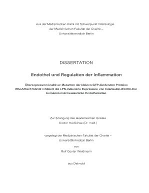 Fillable Online Edoc Hu Berlin DISSERTATION Endothel Und Regulation Der