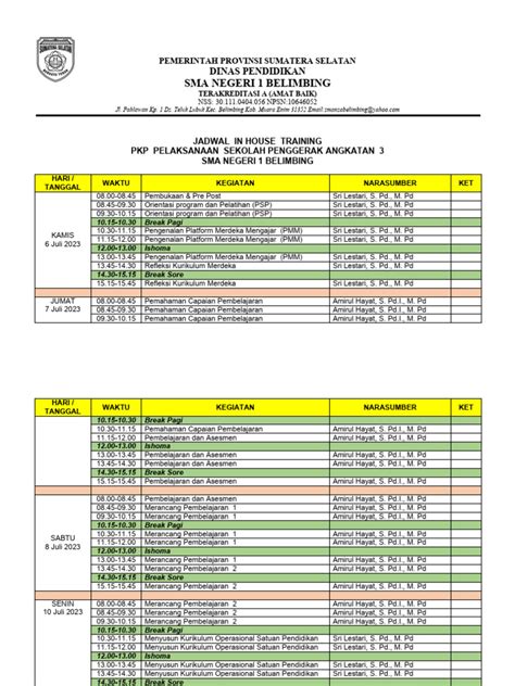 Jadwal Iht Pdf