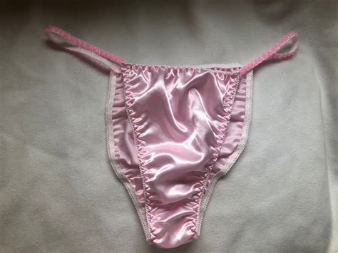 Pink Satin Thong Panties Lined Crotch For Men Sizes S M L Etsy