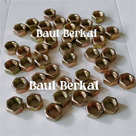 Jual Mur M8 Kunci 12 Mur Kuning 8mm Mur Hexagonal M8 Nut Only Hex 8mm