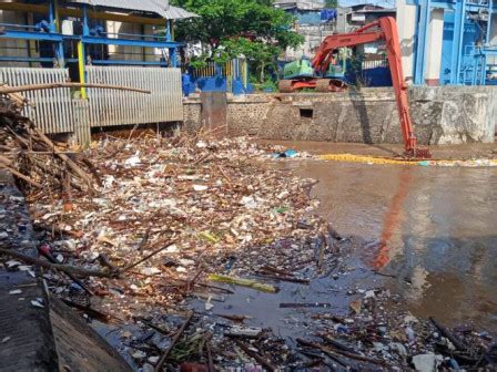 1 000 Meter Kubik Sampah Diangkut Dari Pintu Air Manggarai