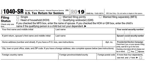 Irs Form 1040 Sr Printable