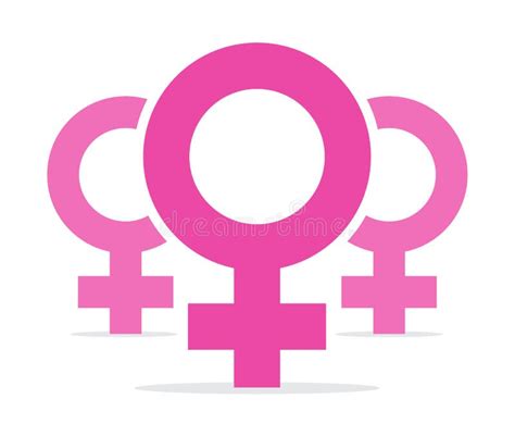 Pink Female Icons Illustration on White Background. Flat Vector Woman ...