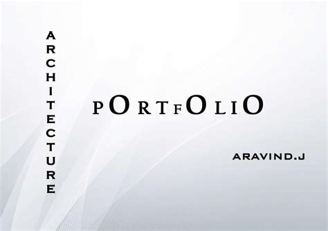 Architectural Portfolio By Aravindj Issuu