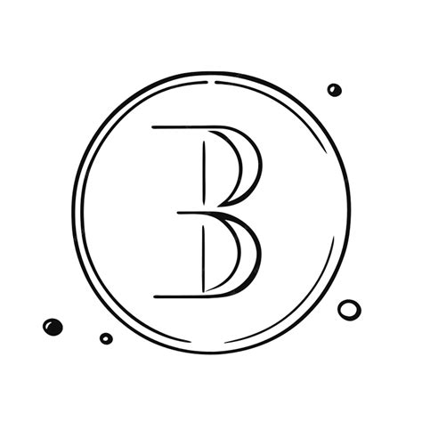 Minimalistic Logo With The Letter B Vector Illustration Doodle Line Art