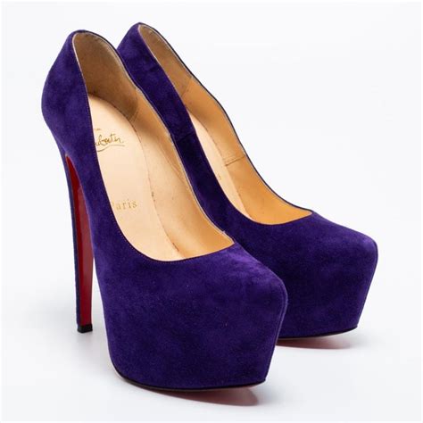 Christian Louboutin Purple Suede Daffodile Platform Pumps Size 37 For
