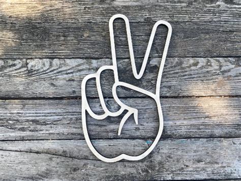 Peace Hand Sign Language Dxf Svg And Png Vector File Cut Etsy