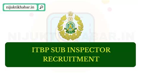 Itbp Sub Inspector Recruitment 2022 Apply Online For Sub Inspector