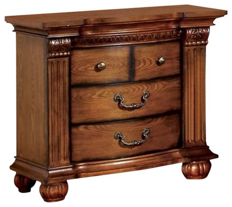 Bowery Hill Drawers Traditional Wood Nightstand In Antique Tobacco