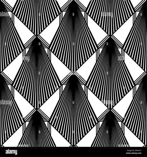 Art Deco Wallpaper Black And White Seamless Pattern In Roaring