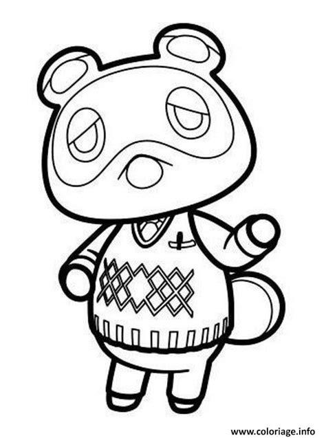 Coloriage Tom Nook Animal Crossing Dessin Animal Crossing à imprimer