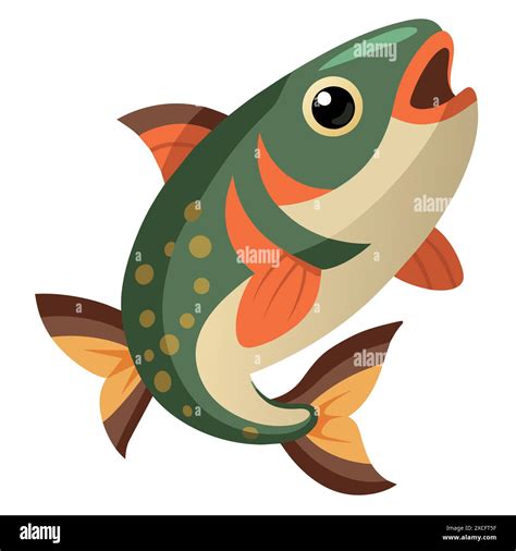 Brook Trout Fish Learns Vector Kawaii Ai Generated Image Clipart