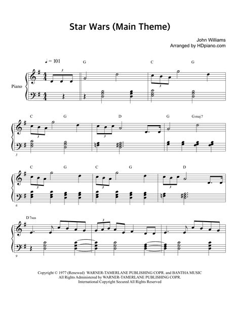 Star Wars Sheet Music Direct