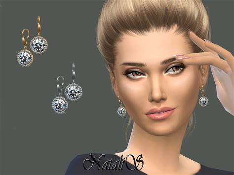 The Sims Resource Natalis Halo Daimond Drop Earrings