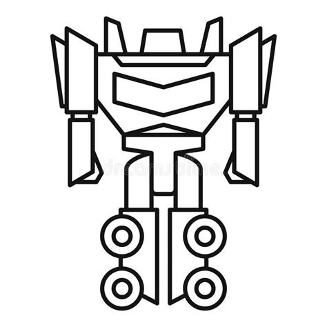 Fantasy Robot Transformer Icon Outline Style Stock Vector Illustration Of Line Future 175851697