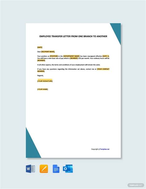 Employee Transfer Letter From One Company To Another In Google Docs