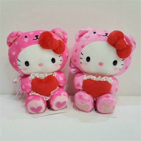 Hello Kitty Mascot Plush Assorted Pink Bear Valentine Heart - The Kitty ...