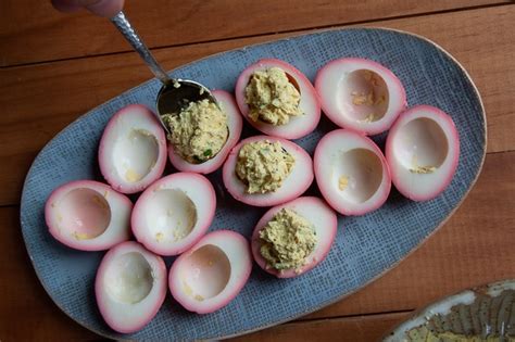 Beet Pickled Deviled Eggs With Zaatar And Tahini Laptrinhx News