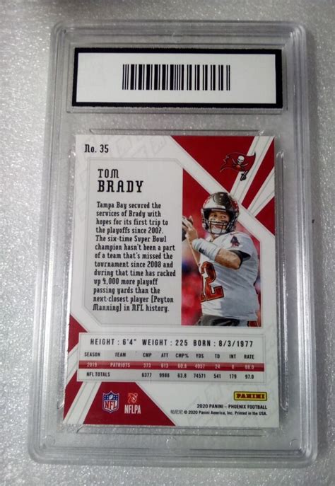 Tom Brady Panini Phoenix Fire Burst Pga Gem Tampa Bay