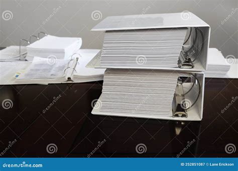 Office Work With Binders On Desk Paperwork Organization Organized Stock