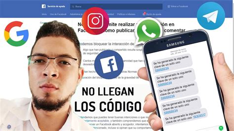 No llega mensaje con código de verificación para Facebook WhatsApp