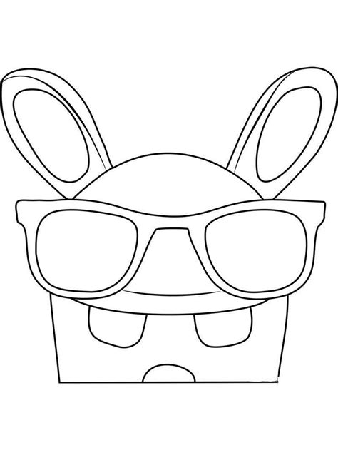 Rabbid With Glasses From Raving Rabbids Coloring Page