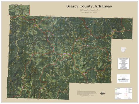 Searcy County Arkansas 2023 Aerial Wall Map | Mapping Solutions