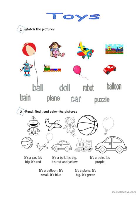 Toys Picture Description English ESL Worksheets Pdf Doc