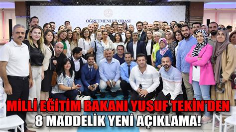 Yusuf Tekinden öğretmenler odası buluşmasında 8 maddelik yeni