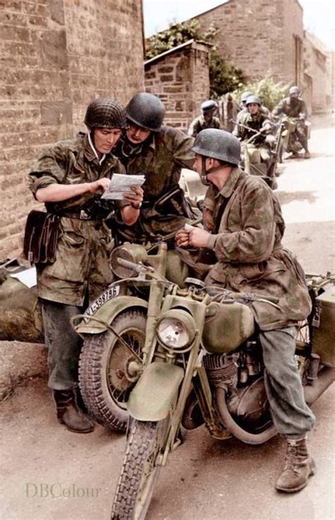 Fallschirmjäger troops study a map Normandy 1944 history