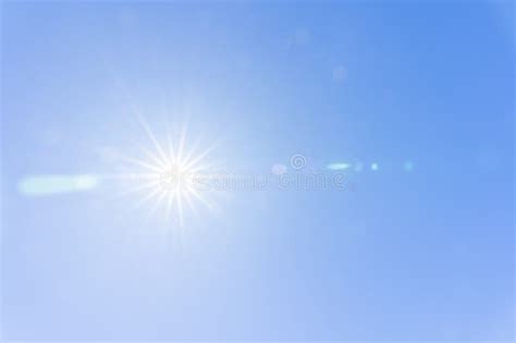 Sun Flare in Blue Sky with Lens Flare Effect Stock Photo - Image of yellow, sunny: 273080208