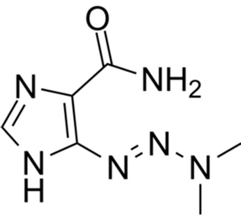 The chemical structure of dacarbazine. | Download Scientific Diagram