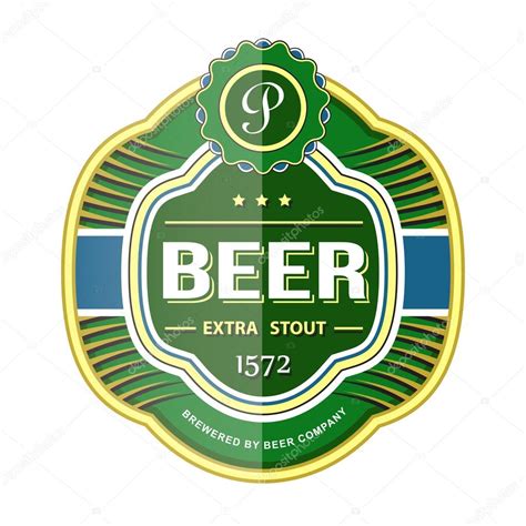 Plantilla Etiqueta Botella De Cerveza Verde Stock Vector By ©frbird