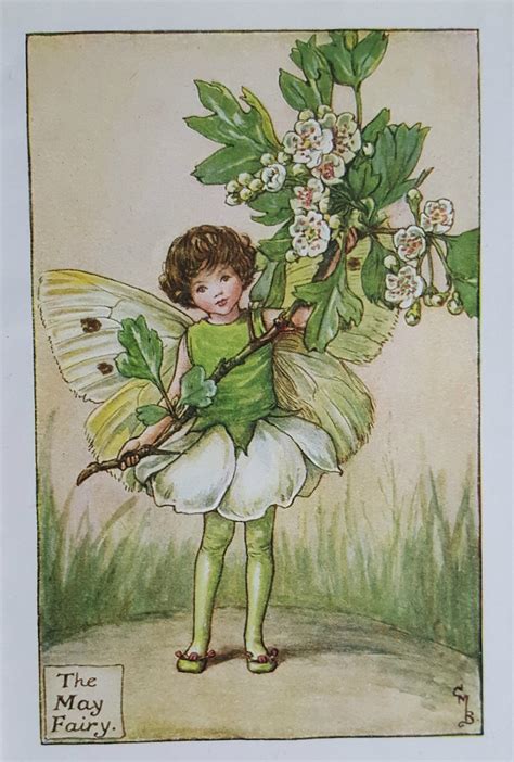 Flower Fairy Vintage Print 1930s Mounted May Fairy Cicely Mary Etsy