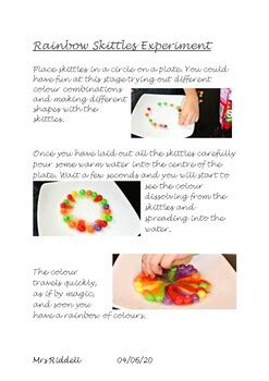 Skittles Rainbow Experiment by Mrs Riddell's Resources | TpT