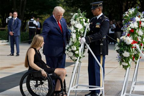 Donald Trump Lays Wreaths At Arlington National Cemetery Amid Tussle